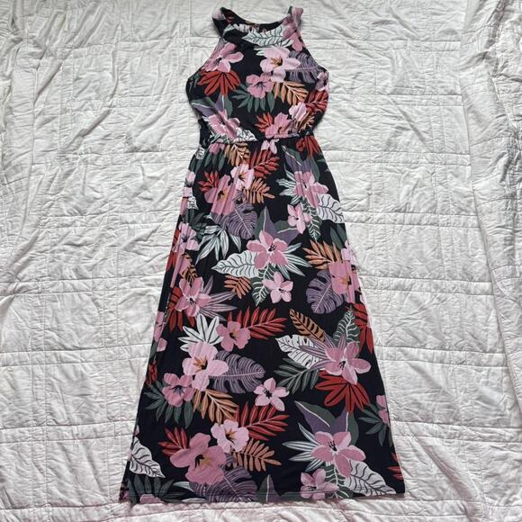bixby nomad Girls sz Large 12-14 tropical floral maxi dress summer resort - Picture 2 of 8